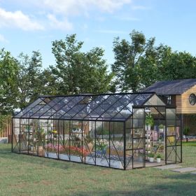 Large Greenhouse With Adjustable Roof Vent And Sliding Door Aluminum Greenhouse For Winter Clear