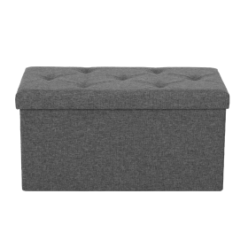 Storage Ottoman With Thicker Foam Padded Seat, Folding Foot Rest For Living Room End Of Bed Bench (Option: 110PE)