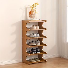 Four-layer Wooden Stackable Floor-standing Shoe Rack Suitable For Entrance, Wardrobe And Corridor To Store High Heels, Sneakers And Sandals (Option: 5layers)