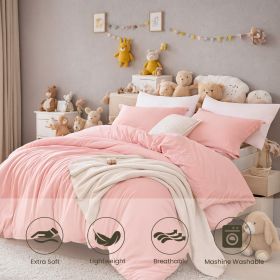 Three-piece Bedding Set With Solid Color Quilt Cover And Pillowcase, Three-piece Bedding Set - Super Soft Microfiber Hotel Series - Brushed Super (Option: 263cmx229cm)