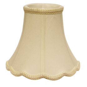 Slant Scallop Bell Softback Lampshade With Washer Fitter, Egg (Color: White)